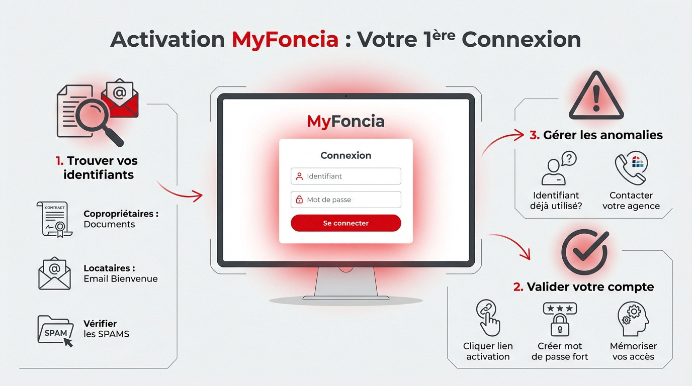 Interface de connexion MyFoncia pour la gestion immobilière