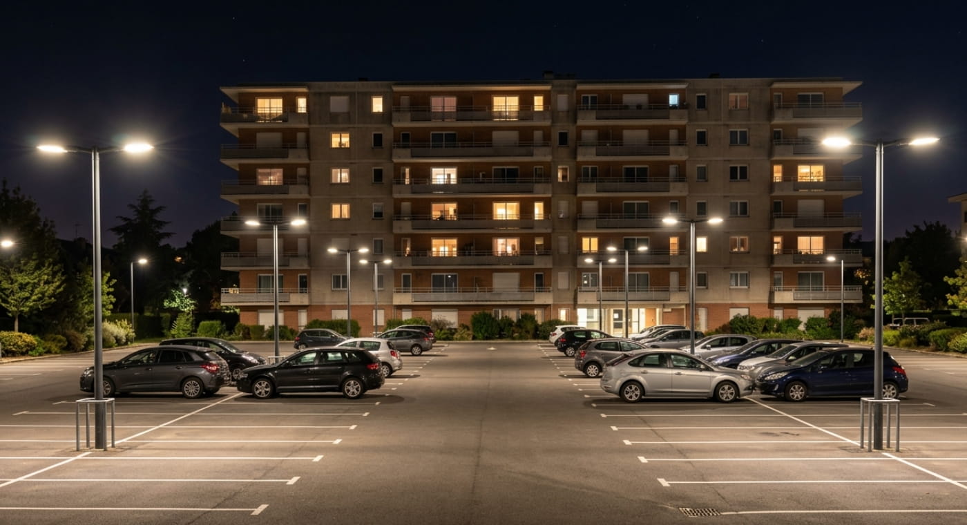 Éclairage d'un parking en copropriété