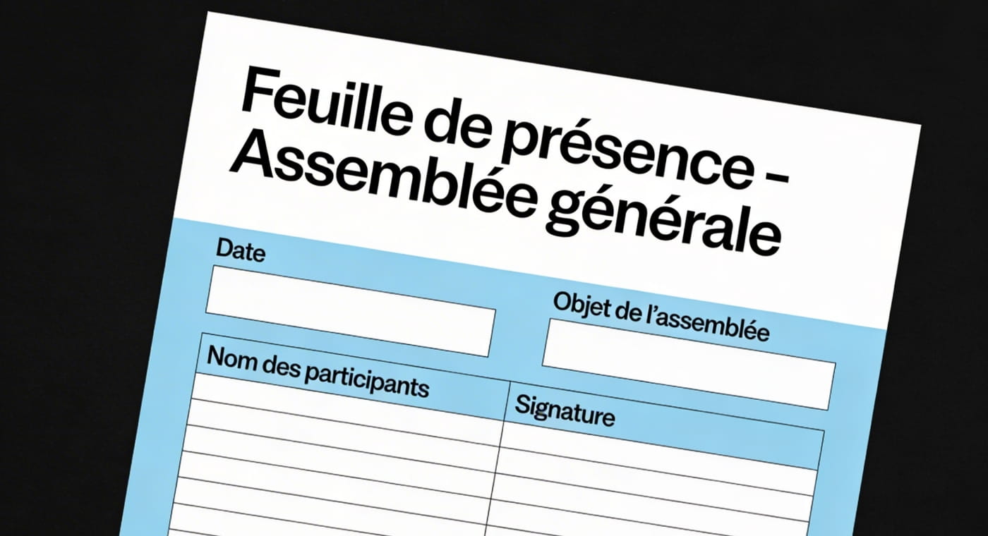 Feuille de présence en assemblé générale
