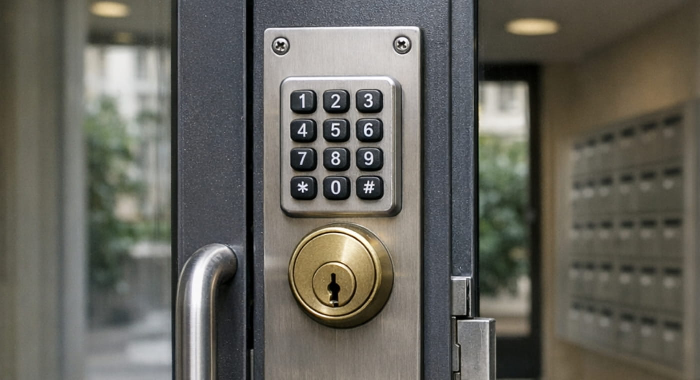 La serrure d'un immeuble collectif