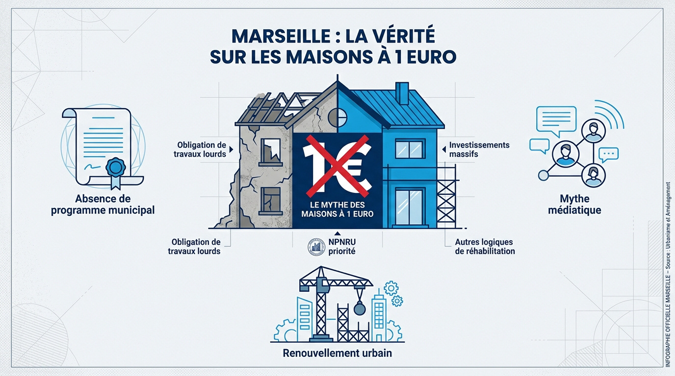 Vue aérienne des quartiers de Marseille illustrant les enjeux du renouvellement urbain