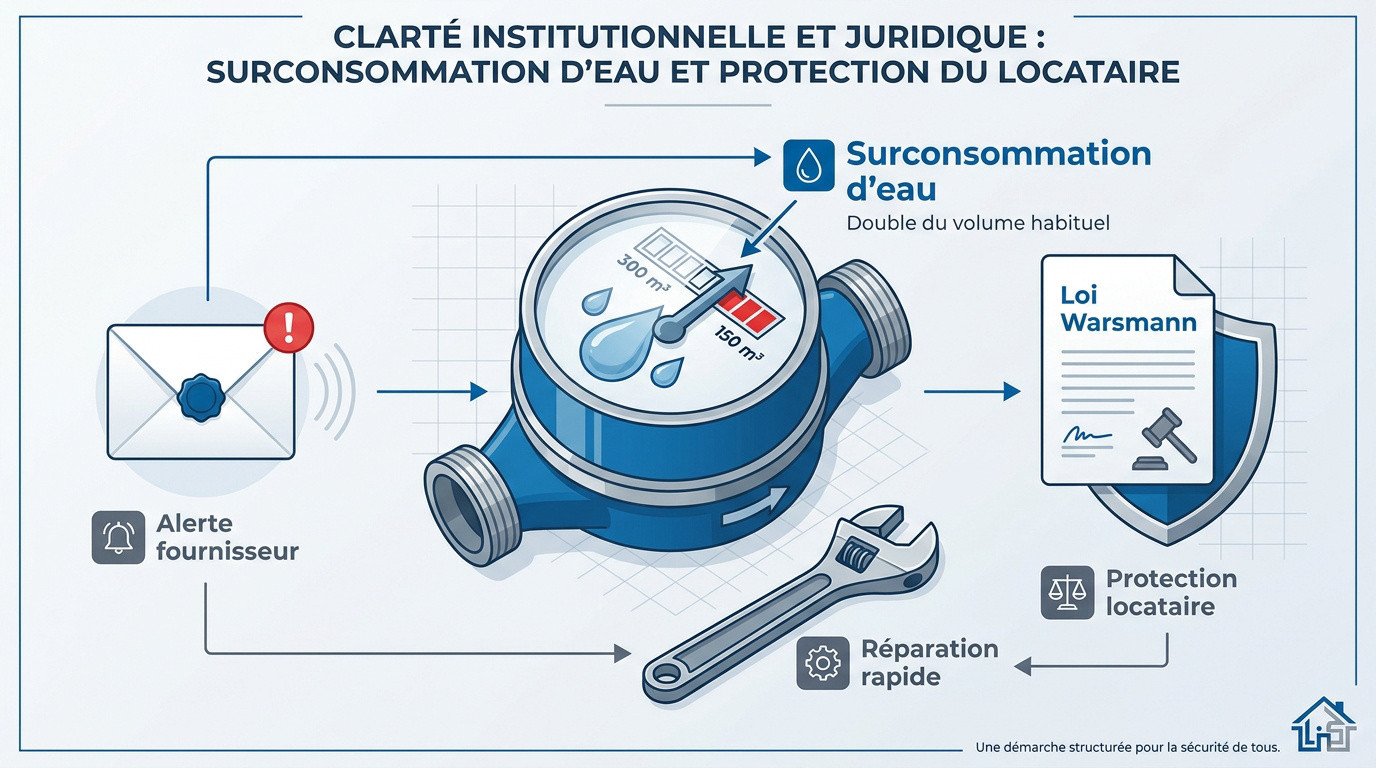 Alerte surconsommation d'eau et réparation de fuite après compteur