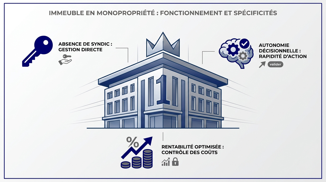 Immeuble en mono propriété détenu par un seul investisseur sans syndic