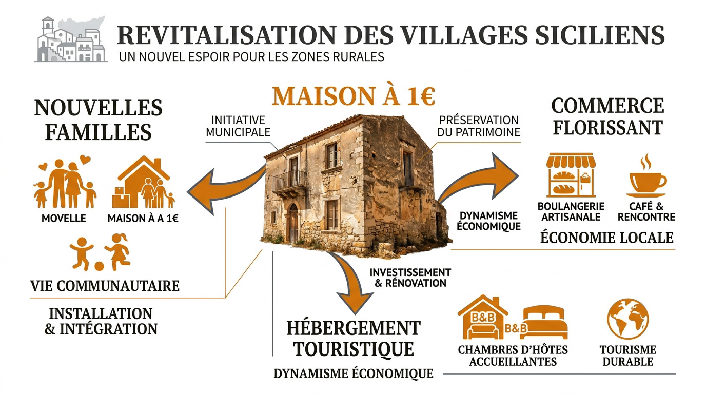 Rénovation d'une maison ancienne dans un village sicilien typique pour lutter contre le dépeuplement