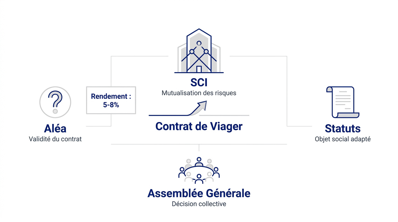 Schéma juridique de l'acquisition d'un bien en viager par une société civile immobilière